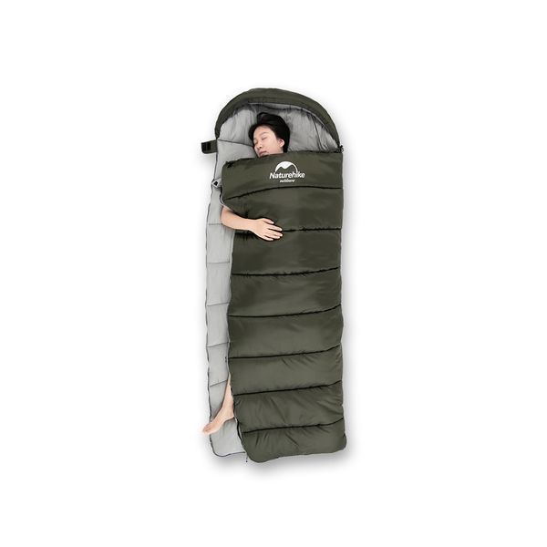 Спальный мешок Naturehike з капюшоном U250 NH20MSD07 (6&deg;C) лівий, темно-зелений (6927595767214-L) U0928107 фото