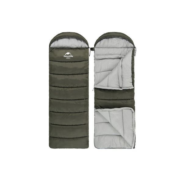 Спальный мешок Naturehike з капюшоном U250 NH20MSD07 (6&deg;C) лівий, темно-зелений (6927595767214-L) U0928107 фото