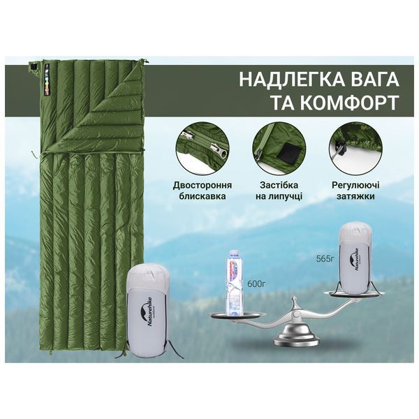 Спальний мішок Naturehike CWM295 CNK2300SD013, зелений (6976023920882) U1009457 фото