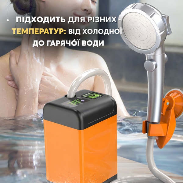 Портативний душ з дисплеєм температури, фільтром і регулюванням напору ave7200T фото