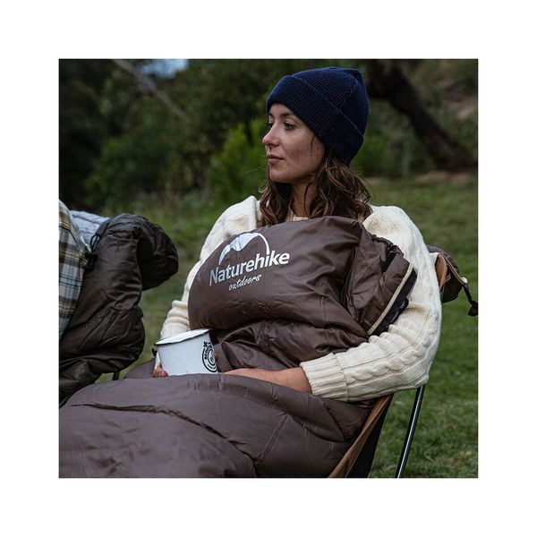 Спальний мішок Naturehike з капюшоном U350S NH20MSD07 (-3&deg;C) правий, коричневий (6927595764312-R) U0928115 фото